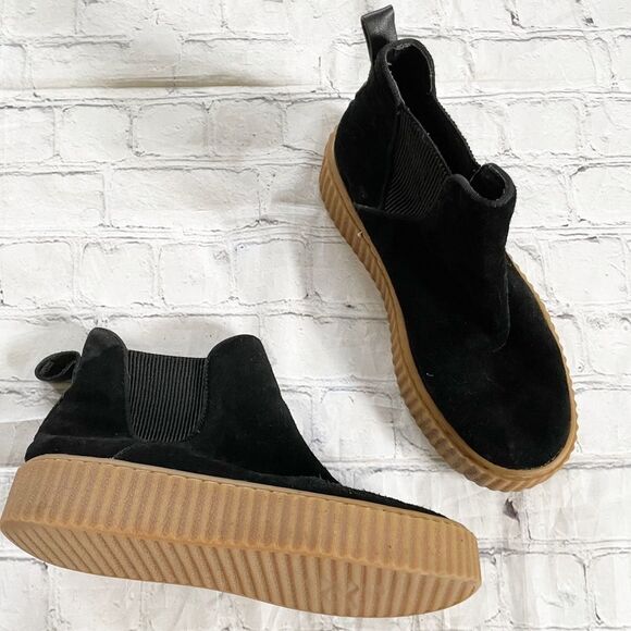 J. Slides Black Creeper Ankle Booties - Picture 1 of 7